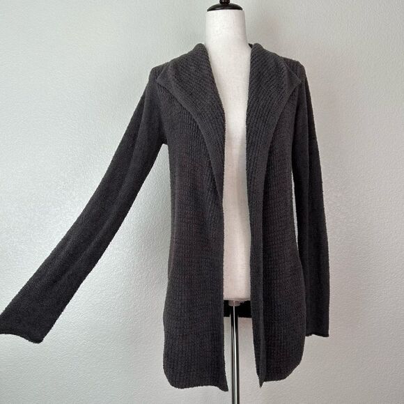 Barefoot Dreams Cozychic Lite Charcoal Gray Open Front Cardigan, Sz Medium - Picture 3 of 13
